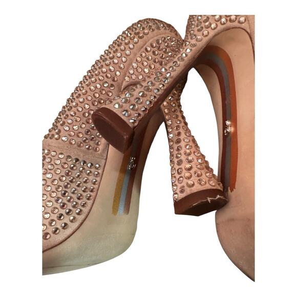 Sam Edelman Women's Antonia Flare-Heel Sparkle Toe Slip‎ Fashion Pumps Size 8.5 - Picture 8 of 9